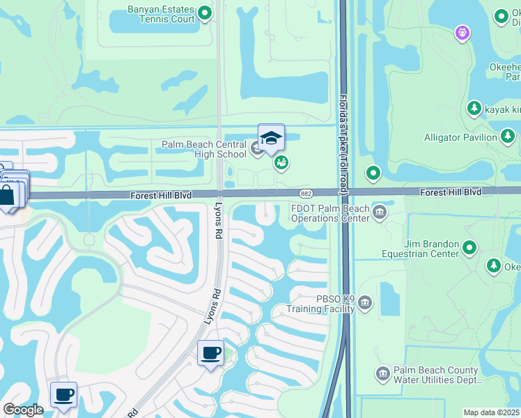 map of restaurants, bars, coffee shops, grocery stores, and more near 2057 Futana Way in Wellington