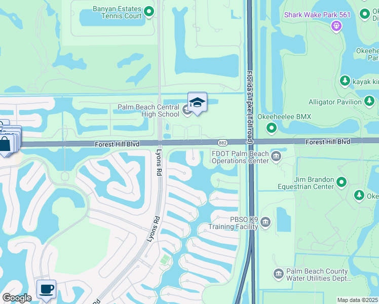 map of restaurants, bars, coffee shops, grocery stores, and more near 2057 Futana Way in Wellington