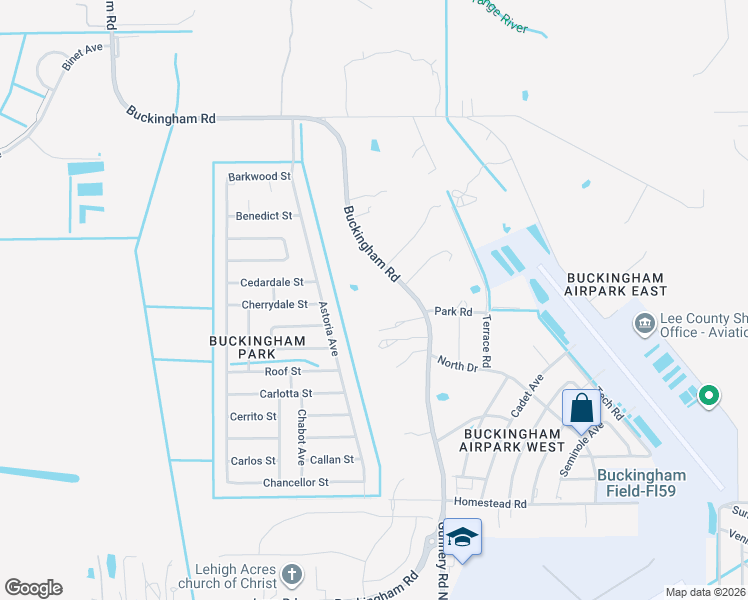 map of restaurants, bars, coffee shops, grocery stores, and more near 6430 Buckingham Road in Fort Myers