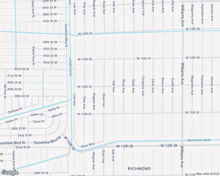 map of restaurants, bars, coffee shops, grocery stores, and more near 1803 West 14th Street in Lehigh Acres