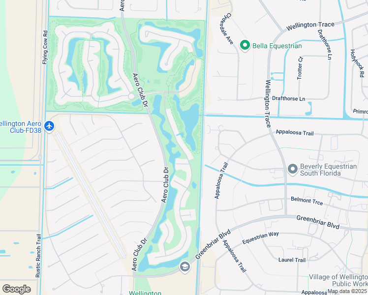 map of restaurants, bars, coffee shops, grocery stores, and more near 2206 Country Golf Drive in Wellington