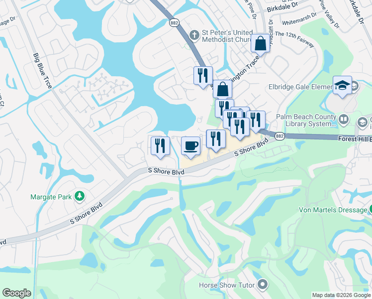 map of restaurants, bars, coffee shops, grocery stores, and more near 12155 Monroe Street in Wellington