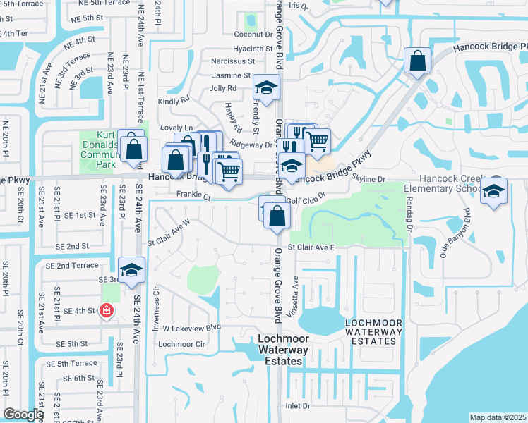 map of restaurants, bars, coffee shops, grocery stores, and more near 4771 Orange Grove Boulevard in North Fort Myers