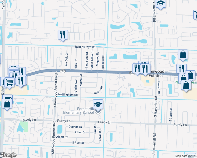map of restaurants, bars, coffee shops, grocery stores, and more near 1816 Maypop Road in West Palm Beach