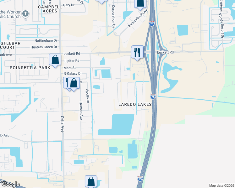 map of restaurants, bars, coffee shops, grocery stores, and more near 6280 Hamilton Drive in Fort Myers