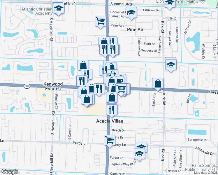 Forest Hill Blvd & S Military Trail, Palm Springs FL Walk Score