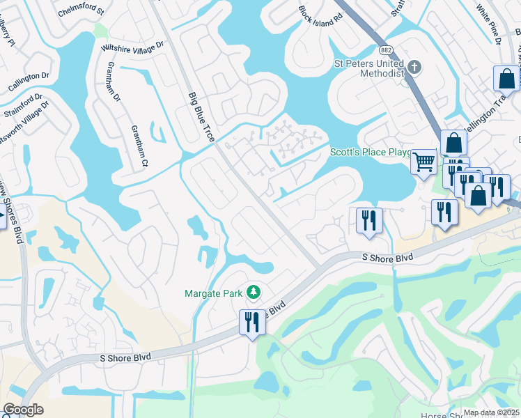 map of restaurants, bars, coffee shops, grocery stores, and more near 2156 Amesbury Circle in Wellington