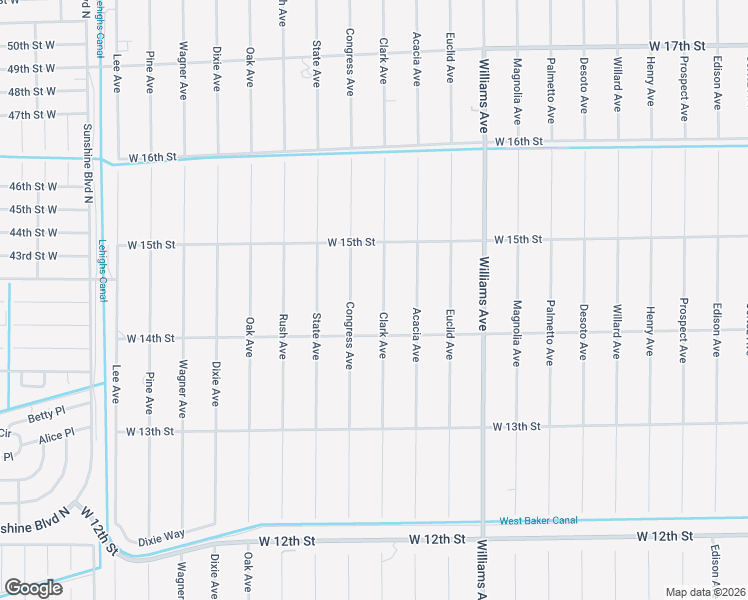 map of restaurants, bars, coffee shops, grocery stores, and more near 1409 Clark Avenue in Lehigh Acres