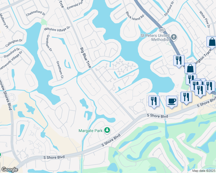 map of restaurants, bars, coffee shops, grocery stores, and more near 1886 Capeside Circle in Wellington