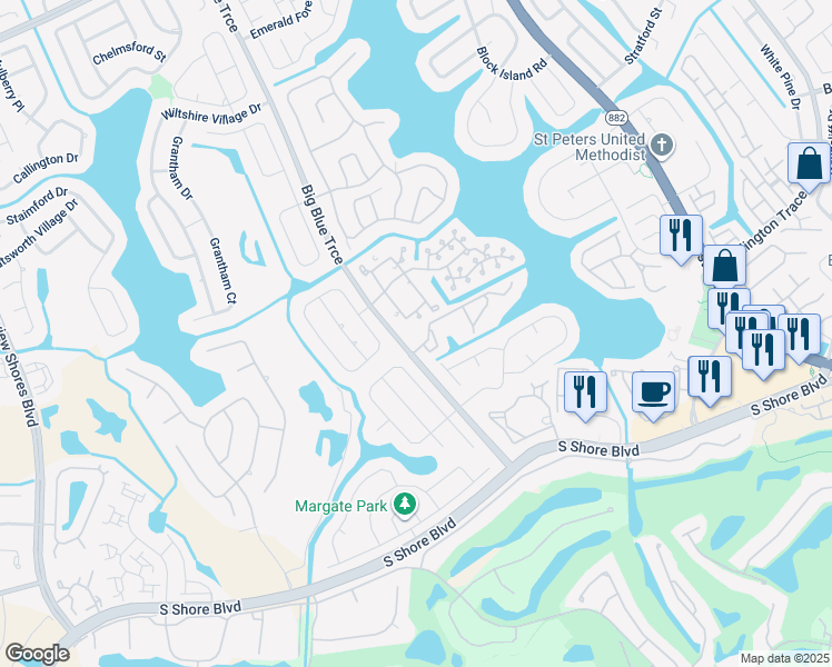 map of restaurants, bars, coffee shops, grocery stores, and more near 1886 Capeside Circle in Wellington