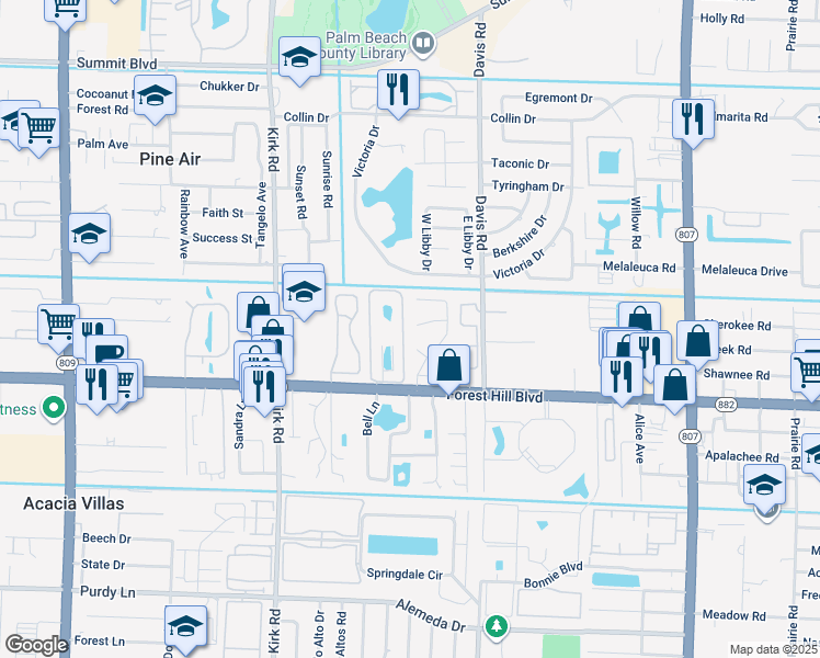 map of restaurants, bars, coffee shops, grocery stores, and more near 3642 Moon Vine Court in West Palm Beach