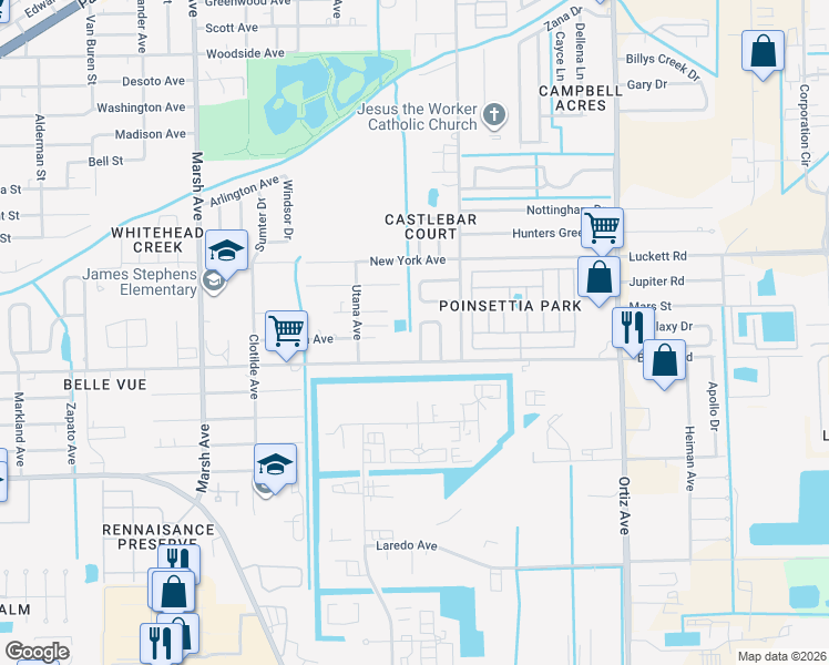 map of restaurants, bars, coffee shops, grocery stores, and more near 9 Kingsman Circle in Fort Myers