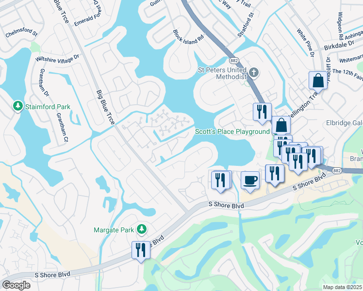 map of restaurants, bars, coffee shops, grocery stores, and more near 12524 Shoreline Drive in Wellington