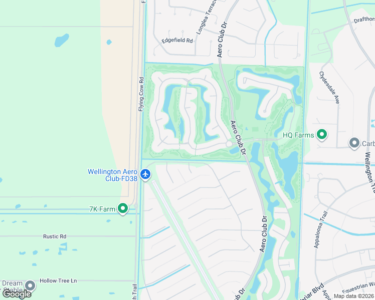 map of restaurants, bars, coffee shops, grocery stores, and more near 1916 South Club Drive in Wellington