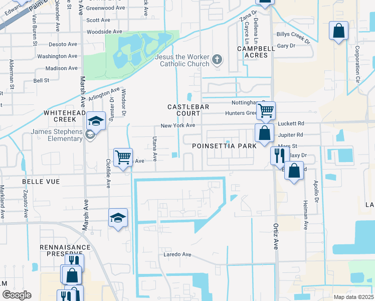map of restaurants, bars, coffee shops, grocery stores, and more near 29 Kingsman Circle in Fort Myers