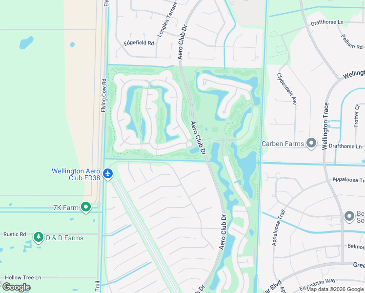 map of restaurants, bars, coffee shops, grocery stores, and more near 1900 South Club Drive in Wellington