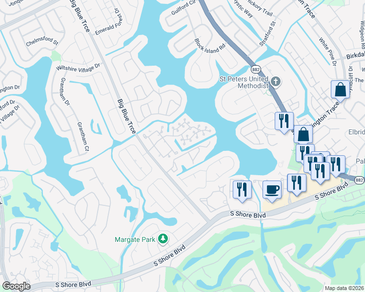 map of restaurants, bars, coffee shops, grocery stores, and more near 1768 Shoreside Circle in Wellington