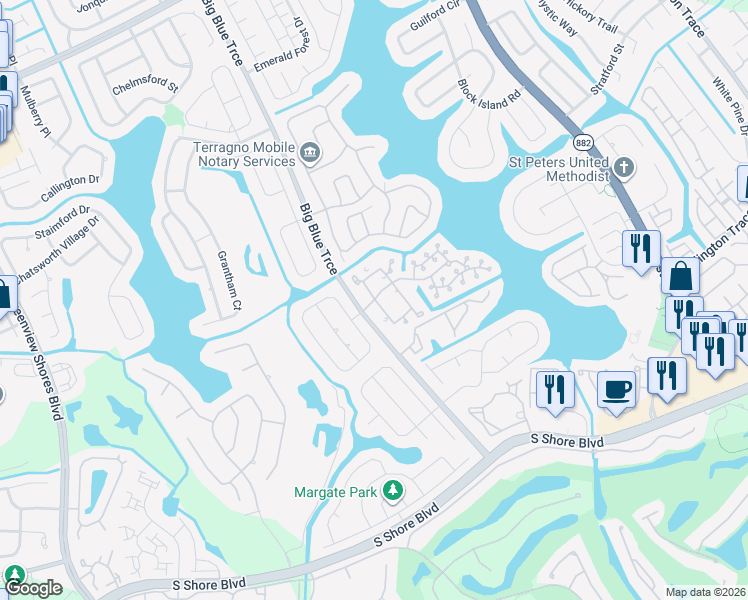 map of restaurants, bars, coffee shops, grocery stores, and more near Wellington Lakes Blvd & Capeside Cir in Wellington