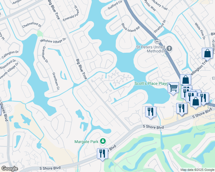 map of restaurants, bars, coffee shops, grocery stores, and more near 1822 Capeside Circle in Wellington