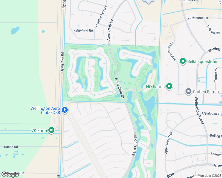 map of restaurants, bars, coffee shops, grocery stores, and more near 1991 South Club Drive in Wellington