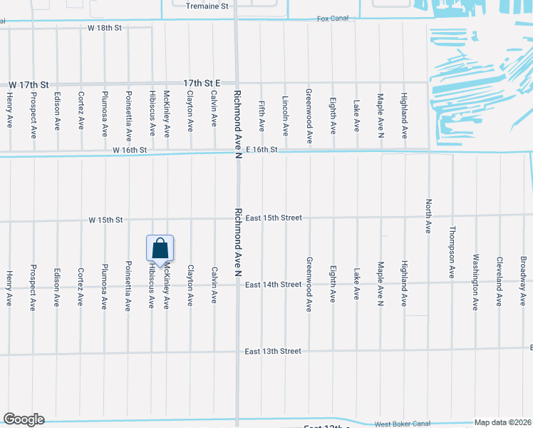 map of restaurants, bars, coffee shops, grocery stores, and more near 501 East 15th Street in Lehigh Acres