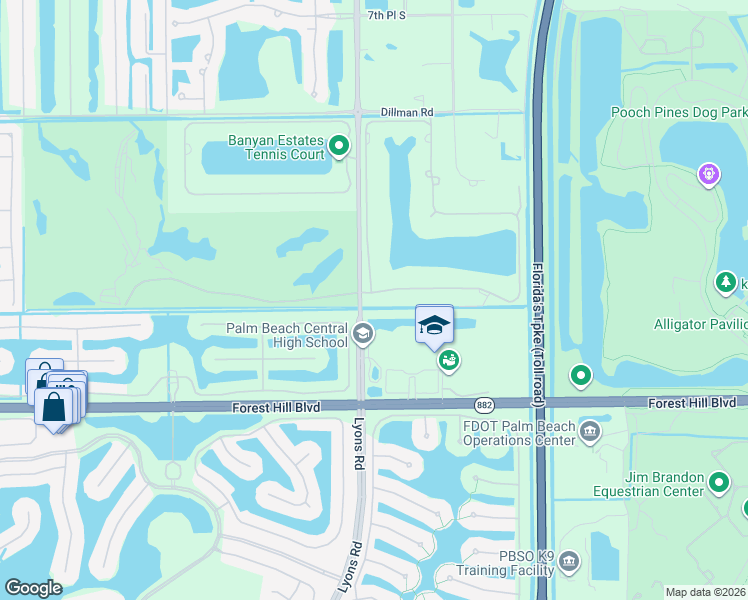 map of restaurants, bars, coffee shops, grocery stores, and more near 8868 Wendy Lane South in West Palm Beach
