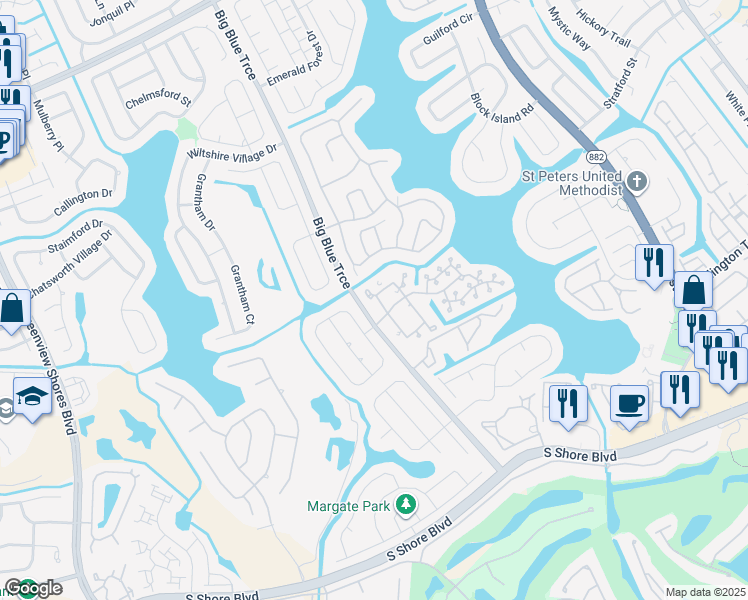 map of restaurants, bars, coffee shops, grocery stores, and more near 1778 Pierside Circle in Wellington