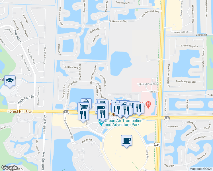 map of restaurants, bars, coffee shops, grocery stores, and more near 1838 Barnstable Road in Wellington