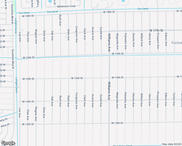 map of restaurants, bars, coffee shops, grocery stores, and more near 1505 Acacia Avenue in Lehigh Acres