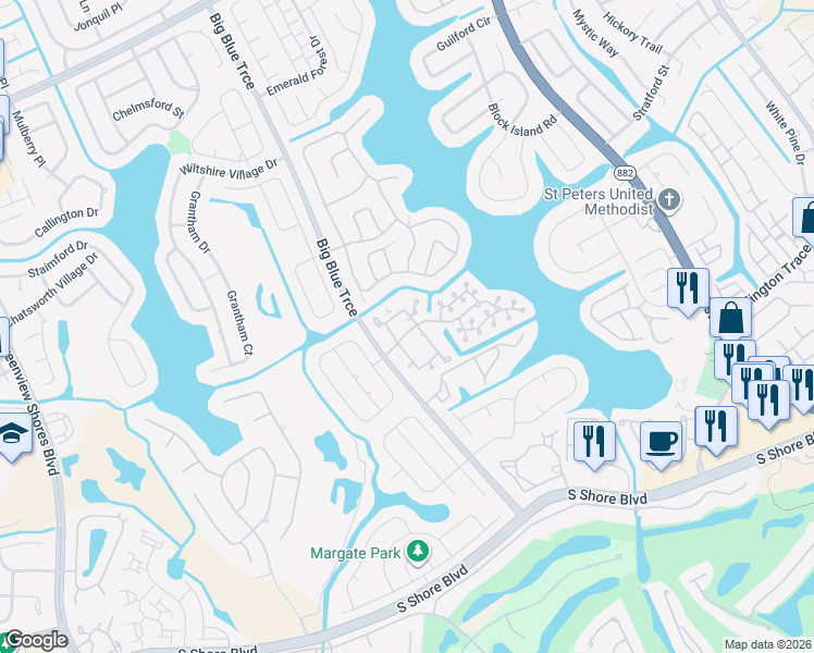 map of restaurants, bars, coffee shops, grocery stores, and more near 1822 Capeside Circle in Wellington