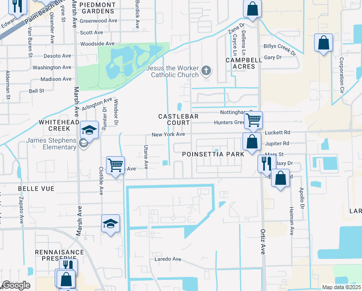 map of restaurants, bars, coffee shops, grocery stores, and more near 7 Skipton Circle in Fort Myers