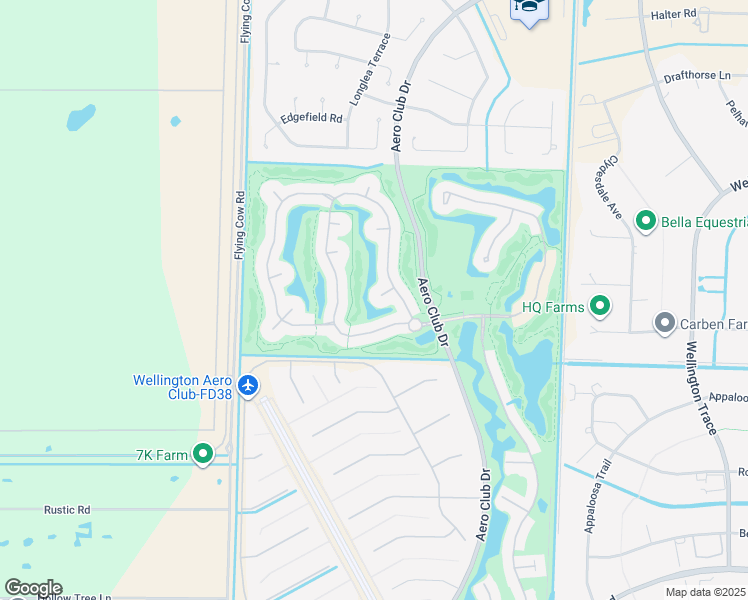map of restaurants, bars, coffee shops, grocery stores, and more near 15620 Milan Court in Wellington
