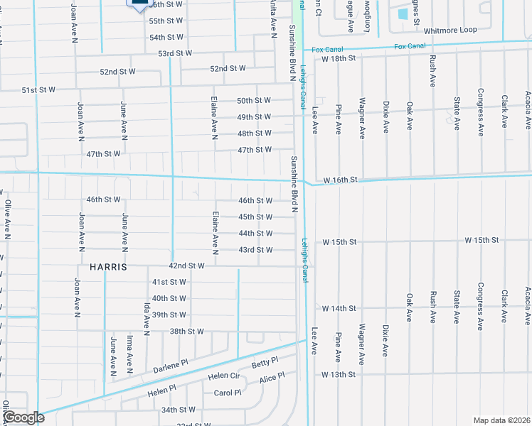 map of restaurants, bars, coffee shops, grocery stores, and more near 2512 45th Street West in Lehigh Acres