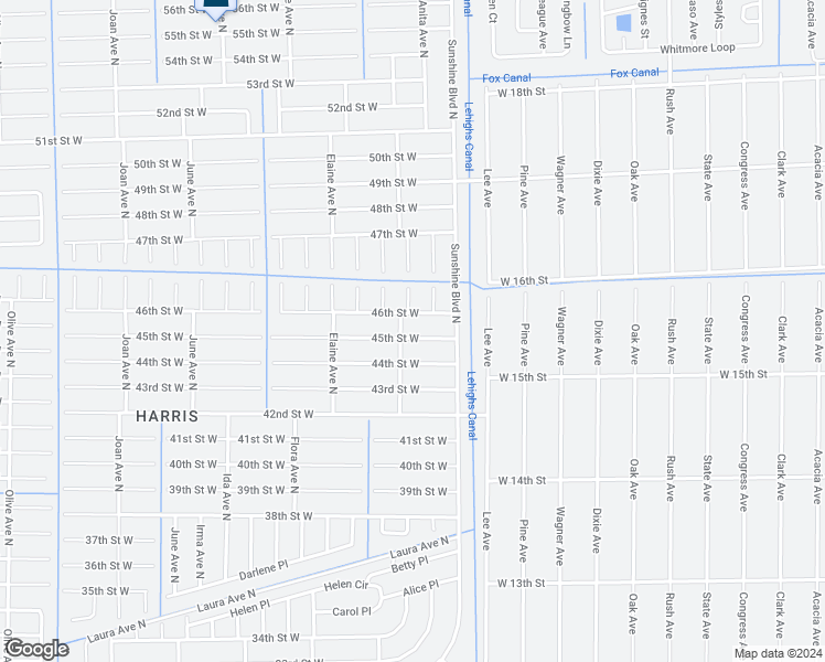 map of restaurants, bars, coffee shops, grocery stores, and more near 2512 45th Street West in Lehigh Acres