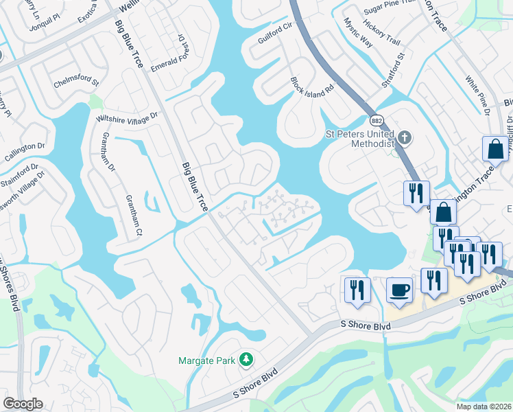 map of restaurants, bars, coffee shops, grocery stores, and more near 1776 Harborside Circle in Wellington
