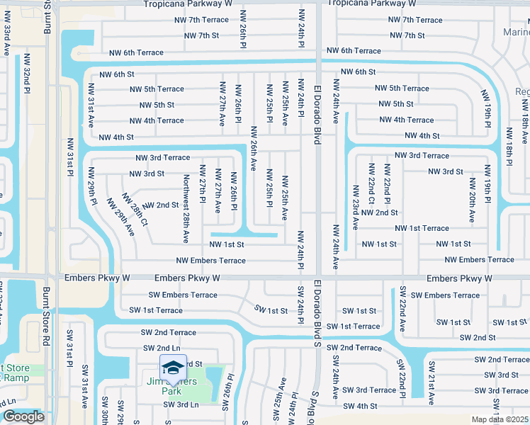 map of restaurants, bars, coffee shops, grocery stores, and more near 212 Northwest 26th Avenue in Cape Coral