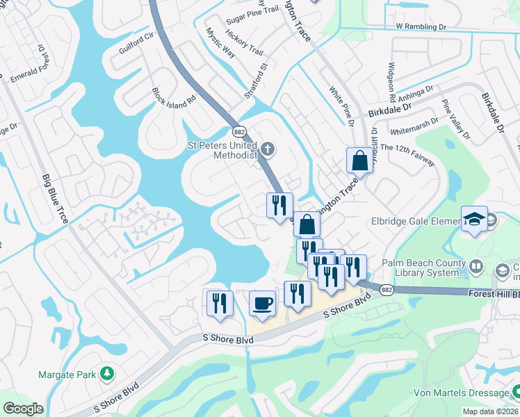map of restaurants, bars, coffee shops, grocery stores, and more near 1611 Cabot Lane in Wellington