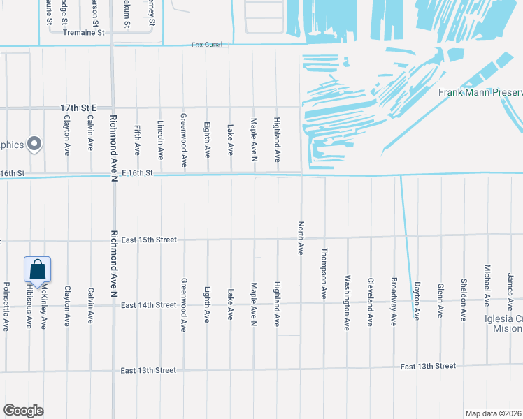 map of restaurants, bars, coffee shops, grocery stores, and more near 1512 Maple Avenue North in Lehigh Acres