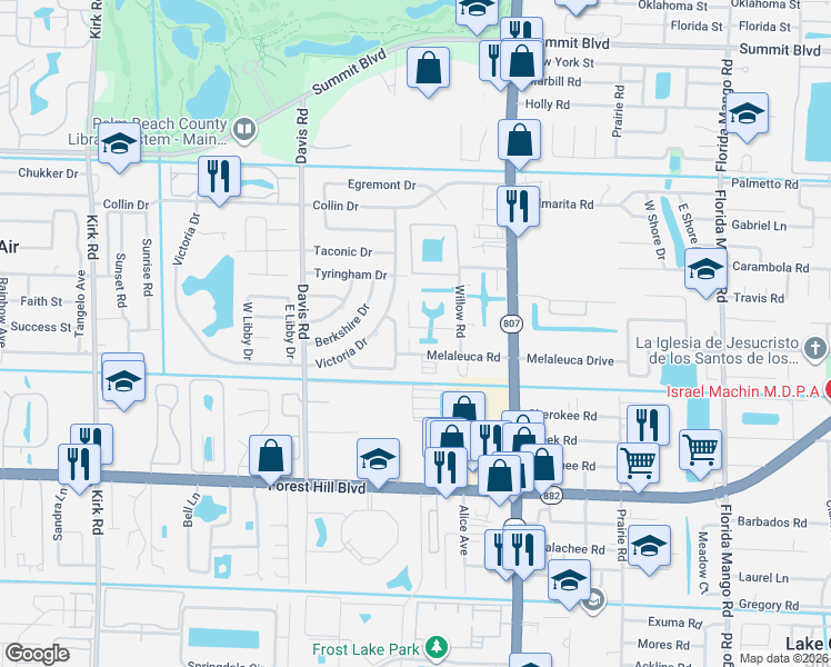 map of restaurants, bars, coffee shops, grocery stores, and more near in Palm Springs