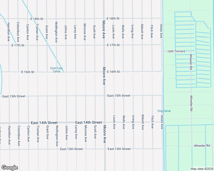 map of restaurants, bars, coffee shops, grocery stores, and more near 1508 Moore Avenue in Lehigh Acres