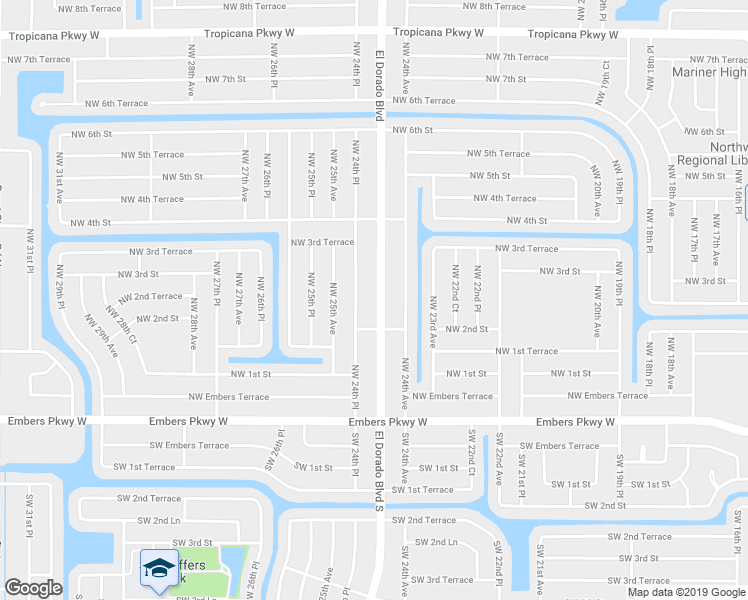 map of restaurants, bars, coffee shops, grocery stores, and more near 216 El Dorado Boulevard North in Cape Coral