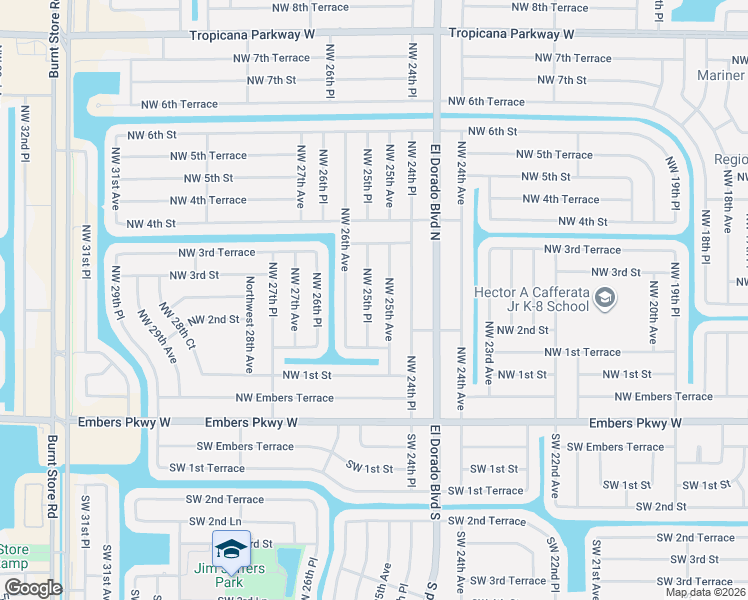 map of restaurants, bars, coffee shops, grocery stores, and more near 210 Northwest 25th Avenue in Cape Coral