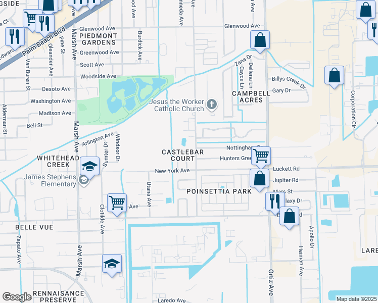 map of restaurants, bars, coffee shops, grocery stores, and more near 1086 Nuna Avenue in Fort Myers