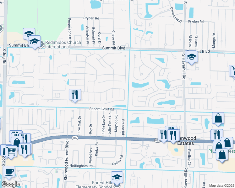 map of restaurants, bars, coffee shops, grocery stores, and more near 1381 Climbing Rose Lane in West Palm Beach