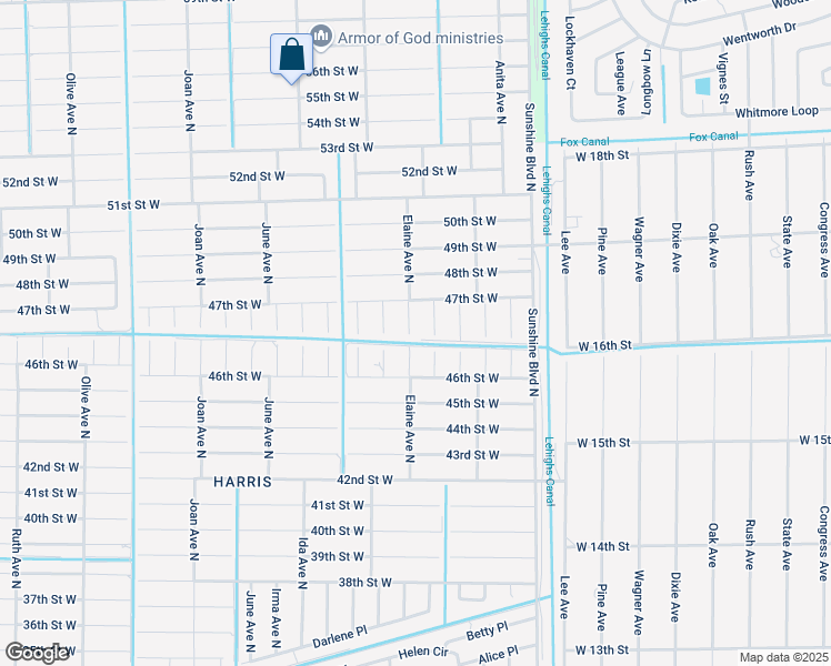 map of restaurants, bars, coffee shops, grocery stores, and more near 4622 Elaine Avenue North in Lehigh Acres