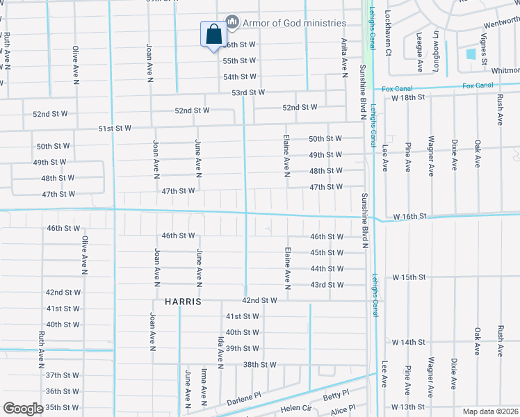 map of restaurants, bars, coffee shops, grocery stores, and more near 4623 Gene Avenue North in Lehigh Acres