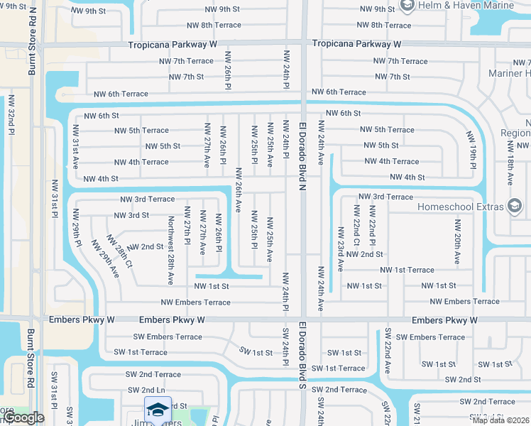 map of restaurants, bars, coffee shops, grocery stores, and more near 238 NW 25th Ave in Cape Coral
