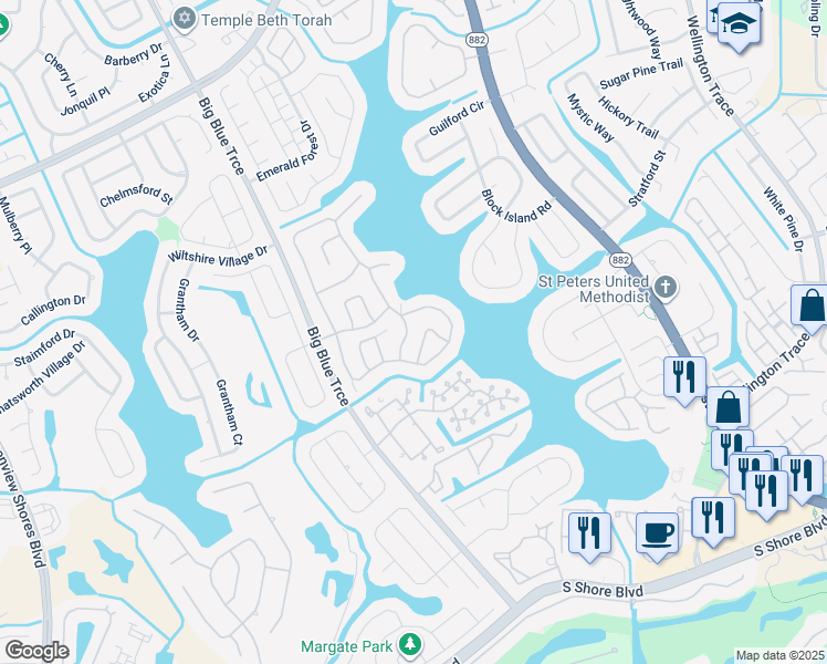 map of restaurants, bars, coffee shops, grocery stores, and more near 1580 Yachtman Pl in Wellington