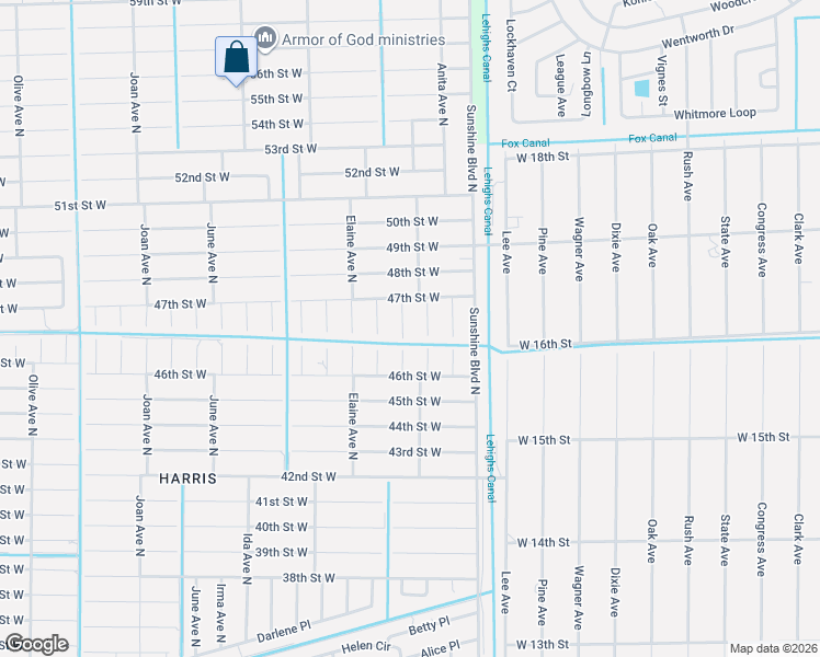 map of restaurants, bars, coffee shops, grocery stores, and more near 4622 Connie Avenue North in Lehigh Acres