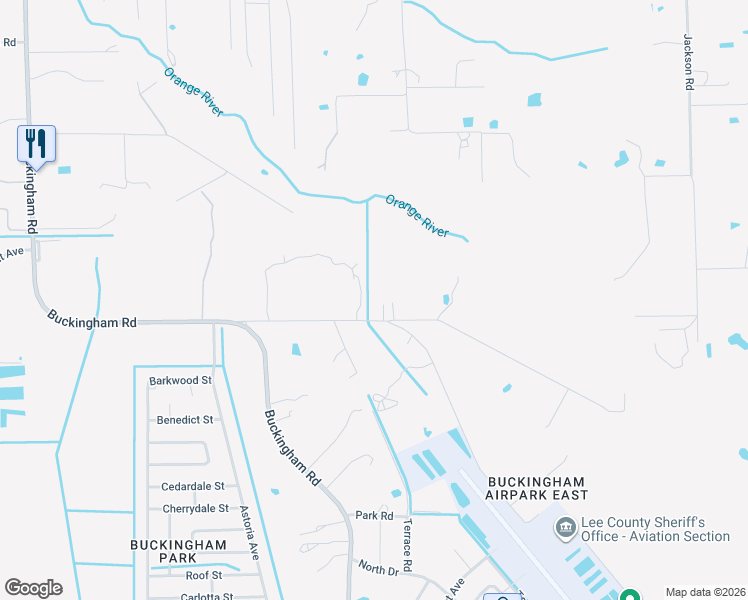 map of restaurants, bars, coffee shops, grocery stores, and more near 14681 Orange River Road in Fort Myers